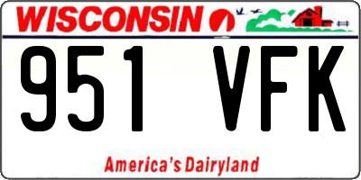 WI license plate 951VFK