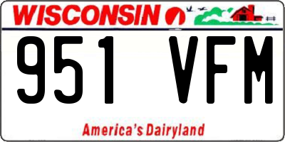WI license plate 951VFM