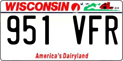 WI license plate 951VFR