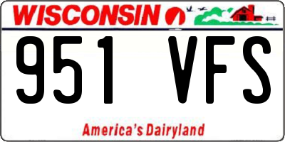 WI license plate 951VFS