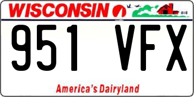 WI license plate 951VFX