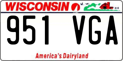WI license plate 951VGA