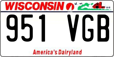WI license plate 951VGB