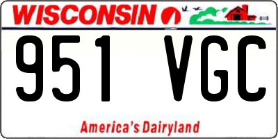 WI license plate 951VGC