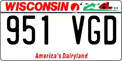 WI license plate 951VGD
