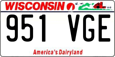 WI license plate 951VGE