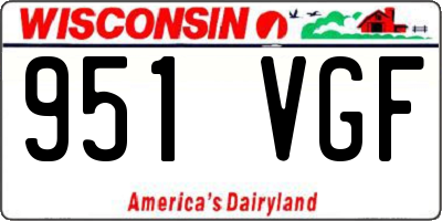 WI license plate 951VGF