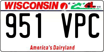 WI license plate 951VPC