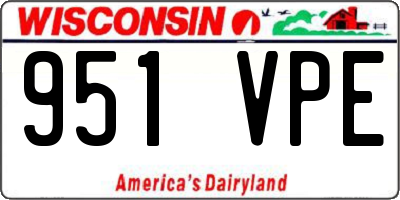WI license plate 951VPE