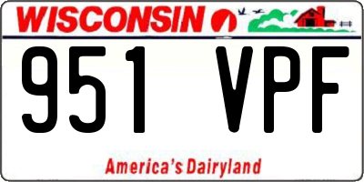 WI license plate 951VPF