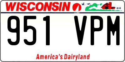 WI license plate 951VPM