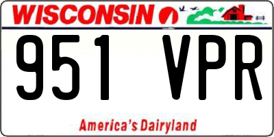 WI license plate 951VPR