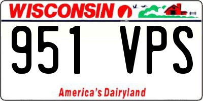 WI license plate 951VPS