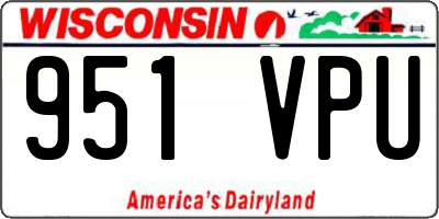 WI license plate 951VPU