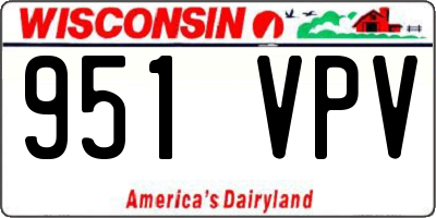 WI license plate 951VPV