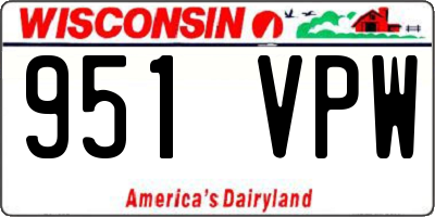 WI license plate 951VPW