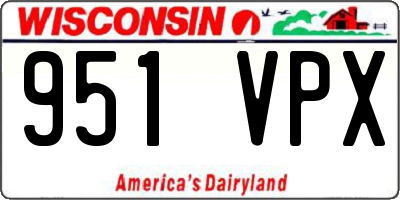 WI license plate 951VPX