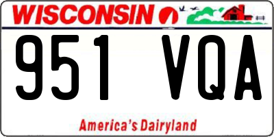 WI license plate 951VQA