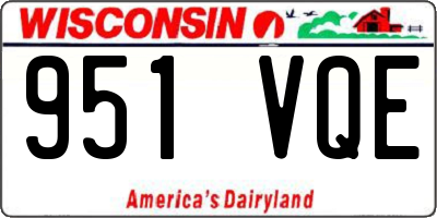 WI license plate 951VQE