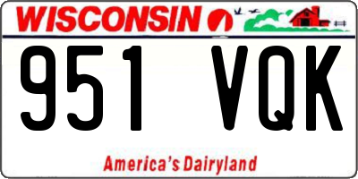 WI license plate 951VQK
