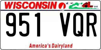 WI license plate 951VQR