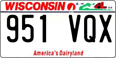 WI license plate 951VQX