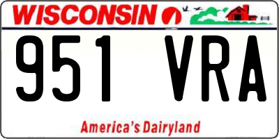 WI license plate 951VRA