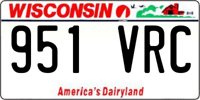 WI license plate 951VRC