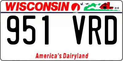WI license plate 951VRD