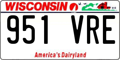 WI license plate 951VRE