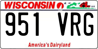 WI license plate 951VRG