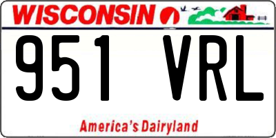 WI license plate 951VRL