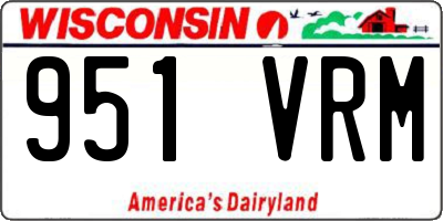 WI license plate 951VRM