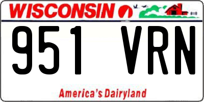 WI license plate 951VRN