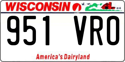 WI license plate 951VRO