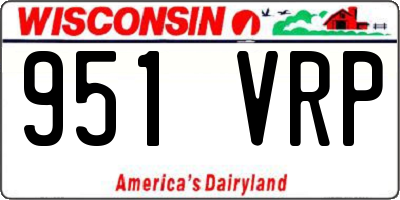 WI license plate 951VRP