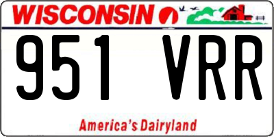 WI license plate 951VRR