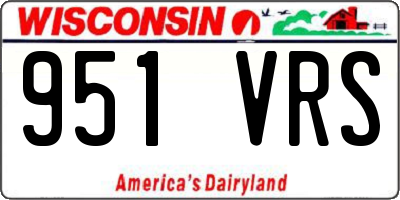 WI license plate 951VRS