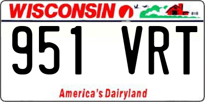 WI license plate 951VRT