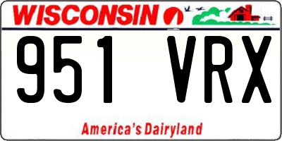 WI license plate 951VRX