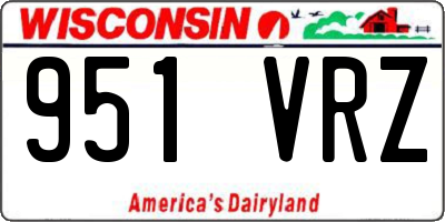WI license plate 951VRZ
