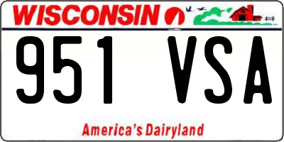 WI license plate 951VSA