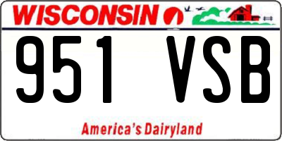 WI license plate 951VSB