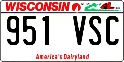 WI license plate 951VSC