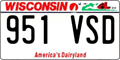 WI license plate 951VSD