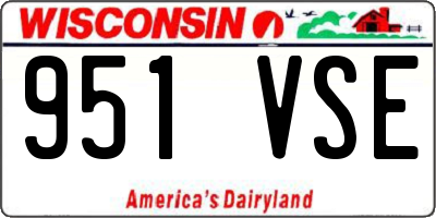 WI license plate 951VSE