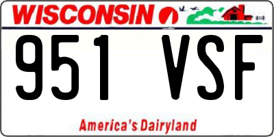 WI license plate 951VSF