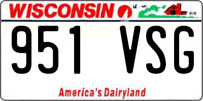 WI license plate 951VSG