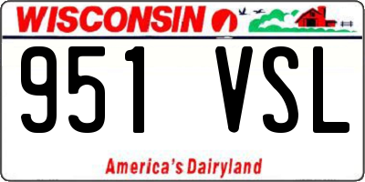 WI license plate 951VSL