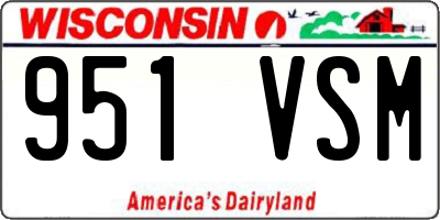 WI license plate 951VSM